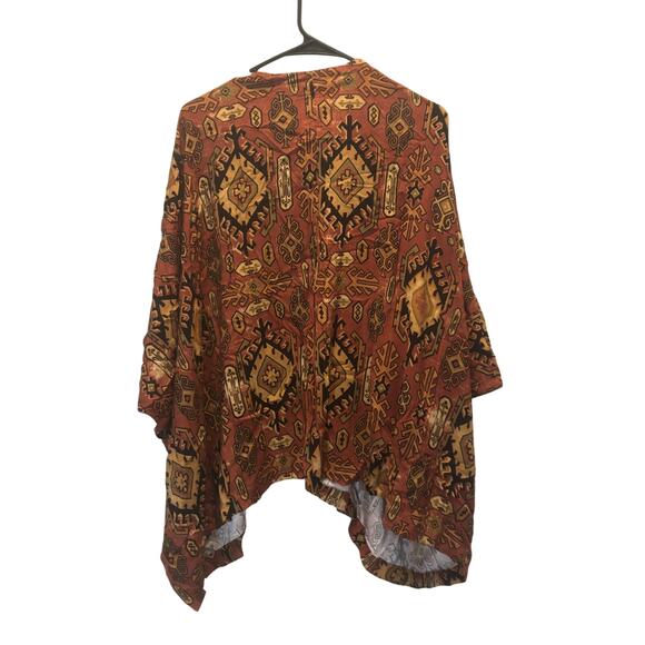 Chaser Boho Patterned Rust/Mustard Kimono Size M/L NWT - Picture 3 of 5